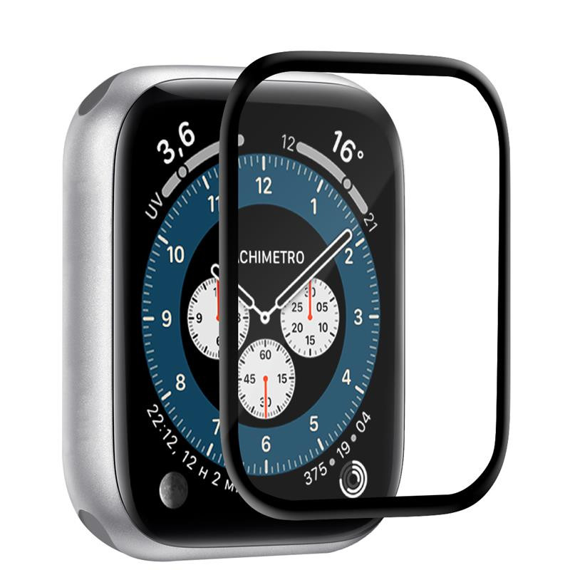 Apsauginis stiklas PURO skirtas Apple Watch 44mm, grūdintas stiklas, juodas rėmelis / SDGFSAW44BLK