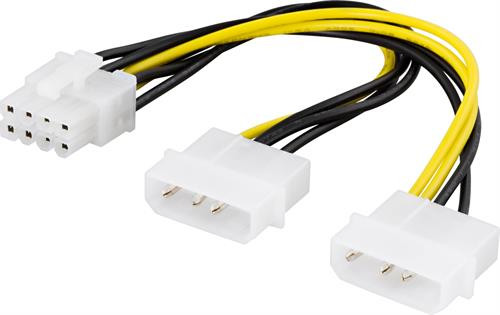 Adapteris kabelis DELTACO 4-pin to 8-pin, 30cm  / SSI-62