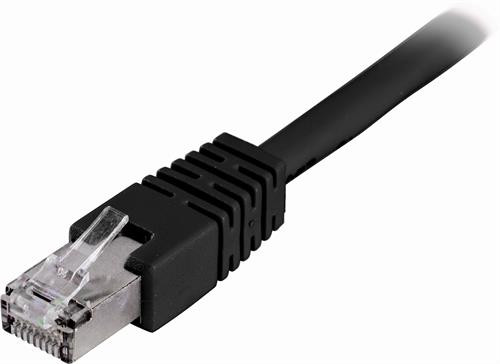 DELTACO F / UTP Cat6 patch kabelis, 0.5m, 250MHz, Delta-certified, LSZH, black / STP-60S