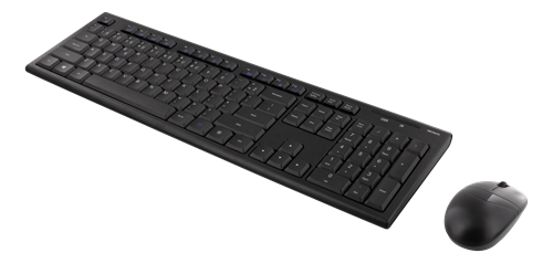 DELTACO Wireless Keyboard and Mouse, 105 Keys, LT/EN Layout, 2.4GHz USB Nano Receiver, Black  TB-114-LT