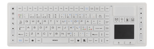 Belaidė „DELTACO“ klaviatūra su jutikliniu kilimėliu, silikoninė, IP65, 2,4 GHz,  Skandinavų balta TB-507