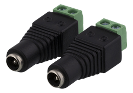2 kontaktų kabelių blokas iki 5,5 DC, varžto fiksavimas, 5,5 DC ,,female" DELTACO juoda / TBL-1004