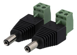  2-jų kontaktų kabelių blokas iki 5,5 DC, 2-Pack, varžto fiksatorius, 5,5 DC įtampa DELTACO juoda / TBL-1005