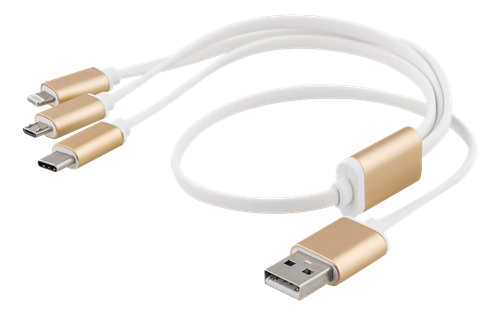Kabelis EPZI USB-C, lightining, micro USB, 0.5m, baltas / USB-MULTI05