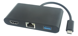  Jungčių stotelė DELTACO su HDMI, RJ45, 1xUSB, USB-C, 3.5mm, juoda / USBC-1267