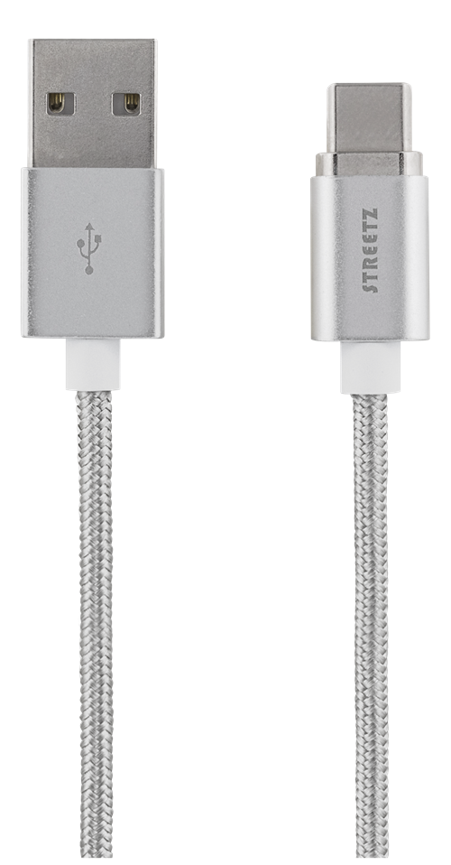 Magnetinis kabelis STREETZ USB 2.0, USB-C, 1m, sidabrinis / USBC-1271