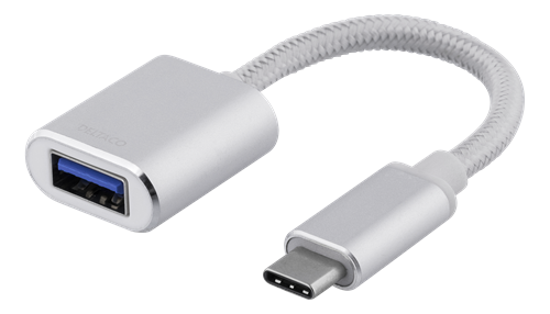 Adapteris DELTACO USB-C 3.1, 0.1 m, sidabro sp. / USBC-1278