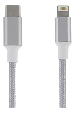 USB-C - Lightning kabelis, 1m, pintas, sidabrinė EPZI / USBC-1312