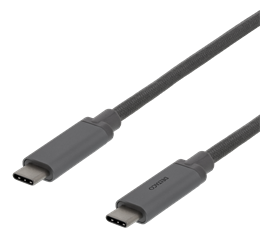 Kabelis DELTACO 3 A, 0.5m. USB-C - USB-C 60W USB PD, 10 Gbps, pilkas / USBC-1361M