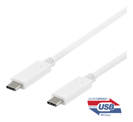 DELTACO USB-C į USB-C kabelis, 1m, 10Gbps, 100W 5A, USB 3.1 Gen 2, USBC-1407