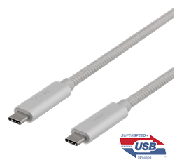 USB-C kabelis DELTACO „SuperSpeed“, 0.5 m, pintas, USB 3.1 Gen 2, 10 Gbps, 100W / USBC-1416M