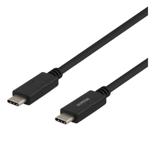 DELTACO USB 2.0 kabelis, C tipas - C tipas, 2m, juodas USBC-2002M