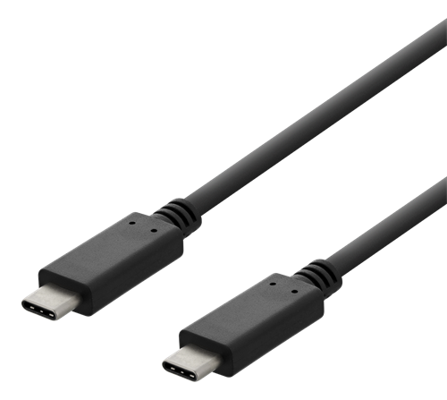 DELTACO USB 2.0 USB-C - USB-C krovimo kabelis, 3A, 3m, juodas / USBC-2003