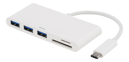 Šakotuvas DELTACO, USB 3.1, 2xUSB-C, baltas / USBC-HUB