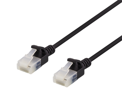 Kabelis DELTACO cat6a, 3.5mm, 5m, juodas / UUTP-1067