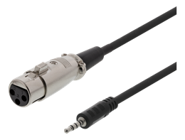 Adapteris DELTACO XLR į 3.5mm, 1.5m, 3-kontaktų XLR, juodas / XLR-2000