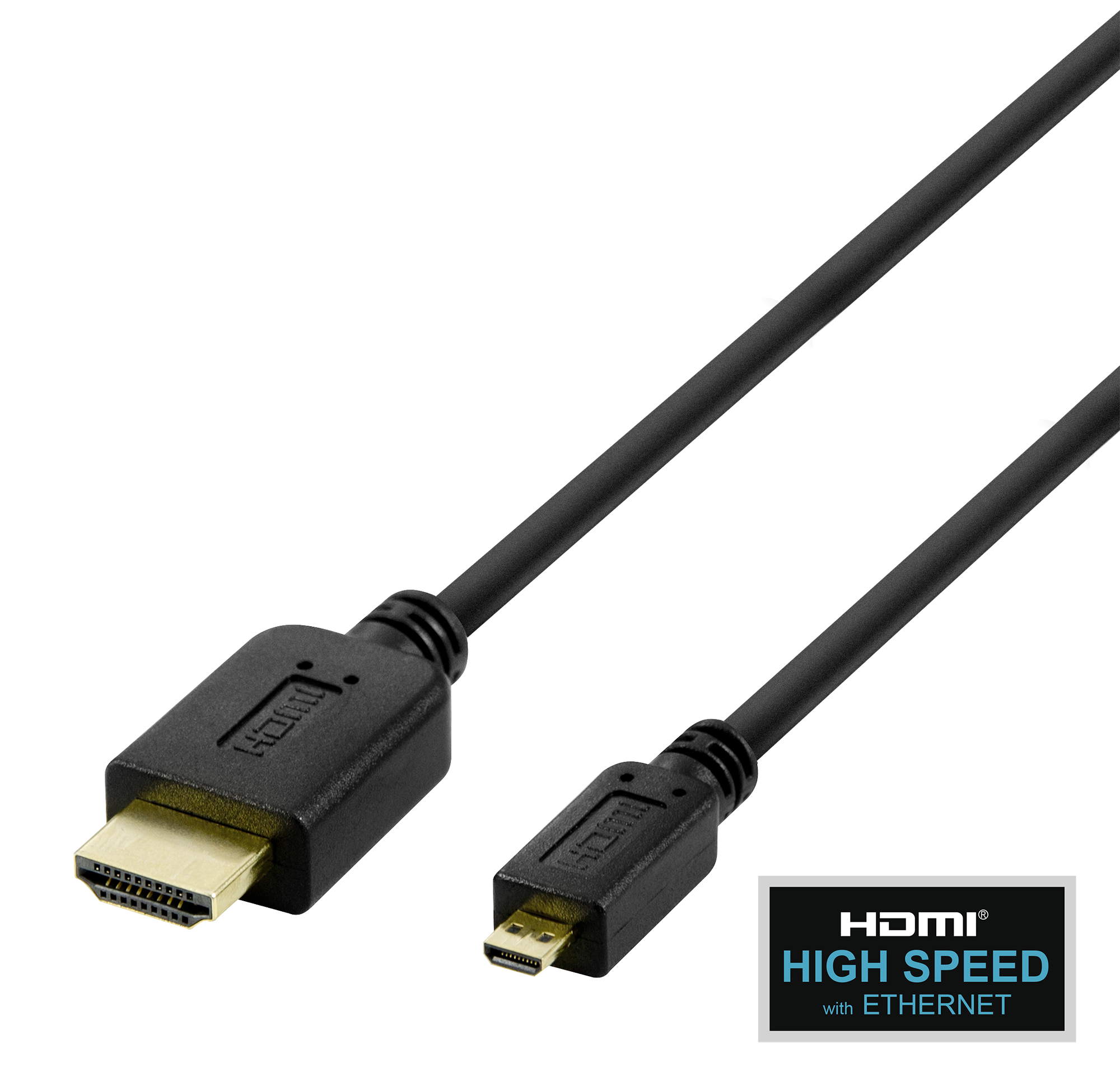 Cable DELTACO HDMI - micro HDMI, 4K UHD in 60Hz, 2m, black / HDMI-1023-K / R00100007