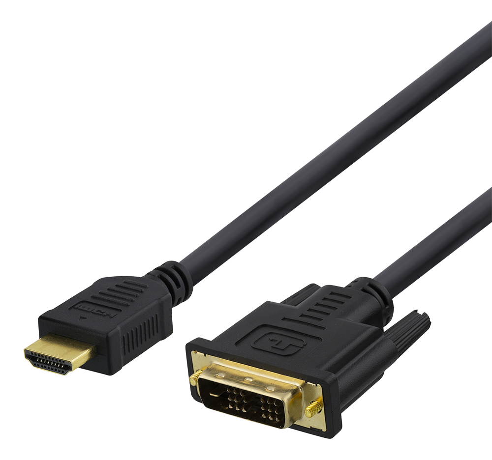 HDMI to DVI cable DELTACO 1080p, DVI-D Single Link, 3m, black / HDMI-113-K / R00100023