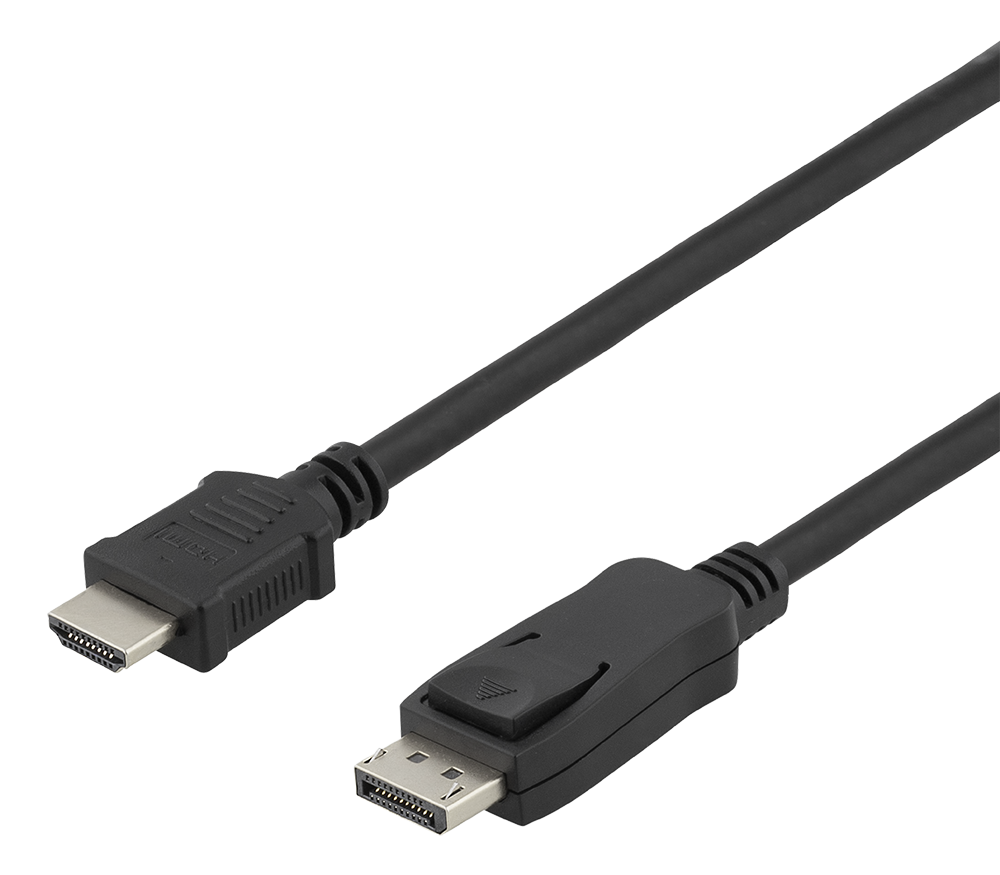 Cable DELTACO DisplayPort to HDMI, 4K UHD, 2m, black / DP-3020-K / R00110012