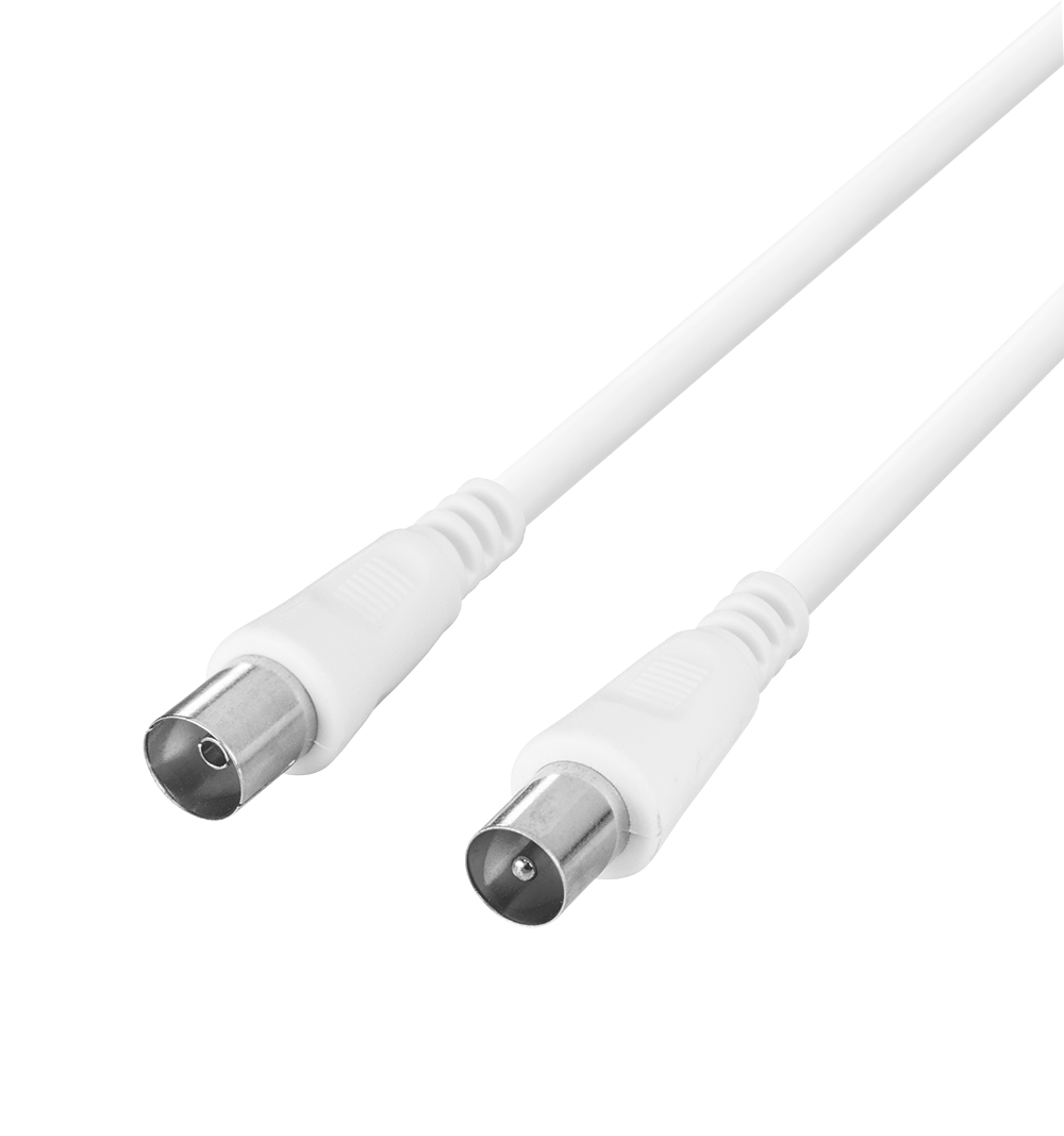 Antenna cable DELTACO 75 Ohm, ferrite cores, gold-plated connectors, 3m, white / AN-103-K / R00150003