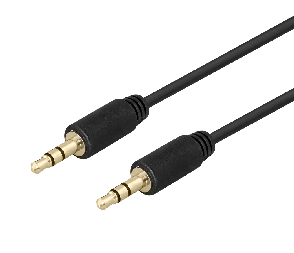 Audio cable DELTACO 3.5mm,gold-plated, 1m, black / MM-149-K / R00180007