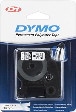  D1, marking tape in polyester, 19 mm, black text on white tape, 5.5 m DYMO / 16960 / S0718070