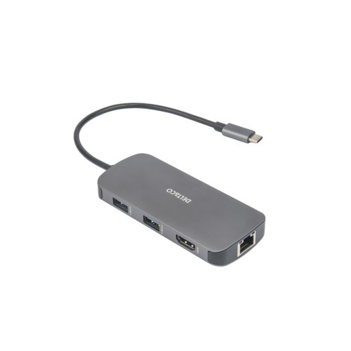 USB-C docking station DELTACO, 8in1, 1x HDMI/RJ45/SD/mSD, 3x USB-A / USBC-HDMI26 / 1902421, 