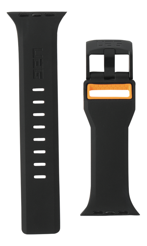 Civil strap URBAN ARMOR GEAR for Apple Watch 44mm/42mm, black/orange / 283385 / 19148D114097