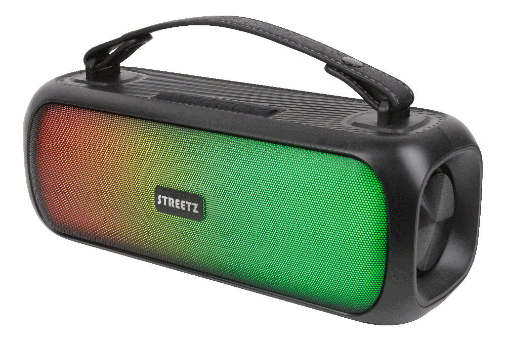 Boombox STREETZ BT 2x 7.5 W, IPX5, AUX, USB flash, LED, black / CMB-110