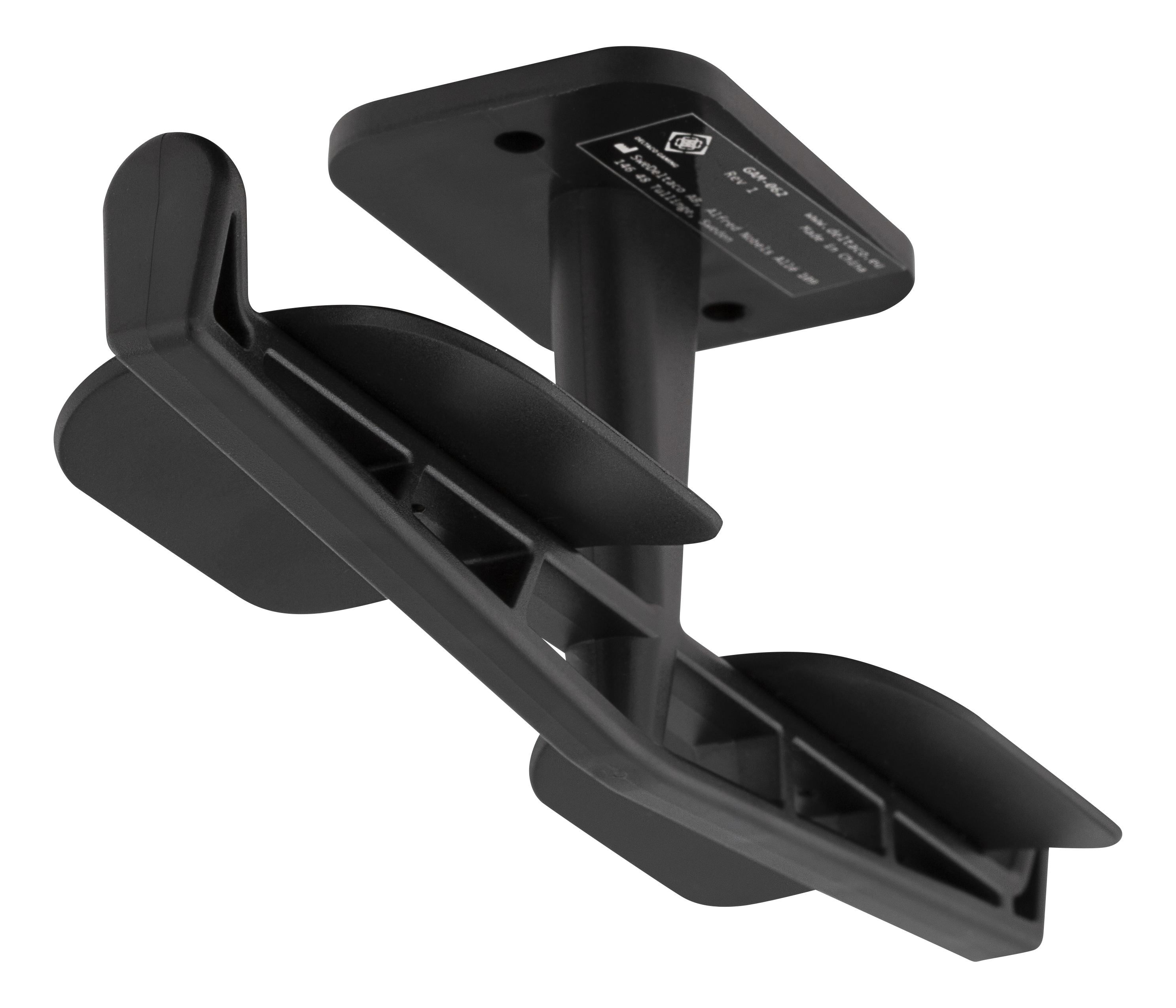 Headset hanger DELTACO GAMING for two headsets, ABS plastic, 3M, black / GAM-062