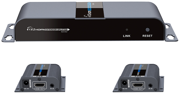 HDMI Extender DELTACOIMP over Ethernet cable, 1080p in 60Hz, up to 40m, black / HDMI-275