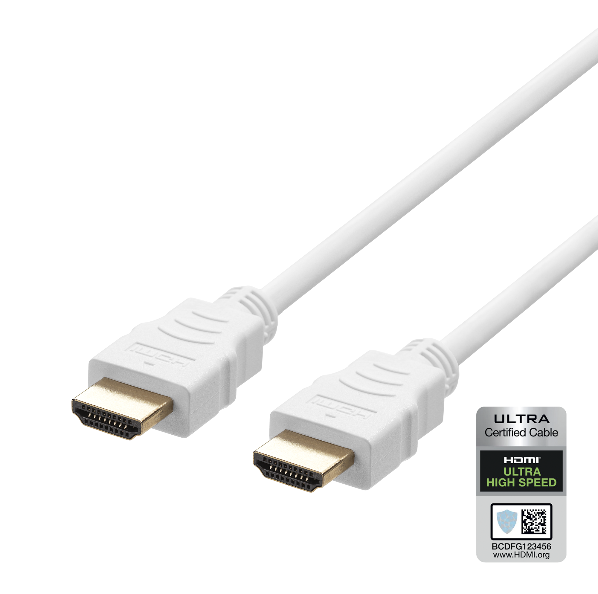 Ultra High Speed HDMI cable DELTACO ARC, QMS, 8K in 60Hz, 4K UHD in 120Hz, 1m, white / HU-10A-R