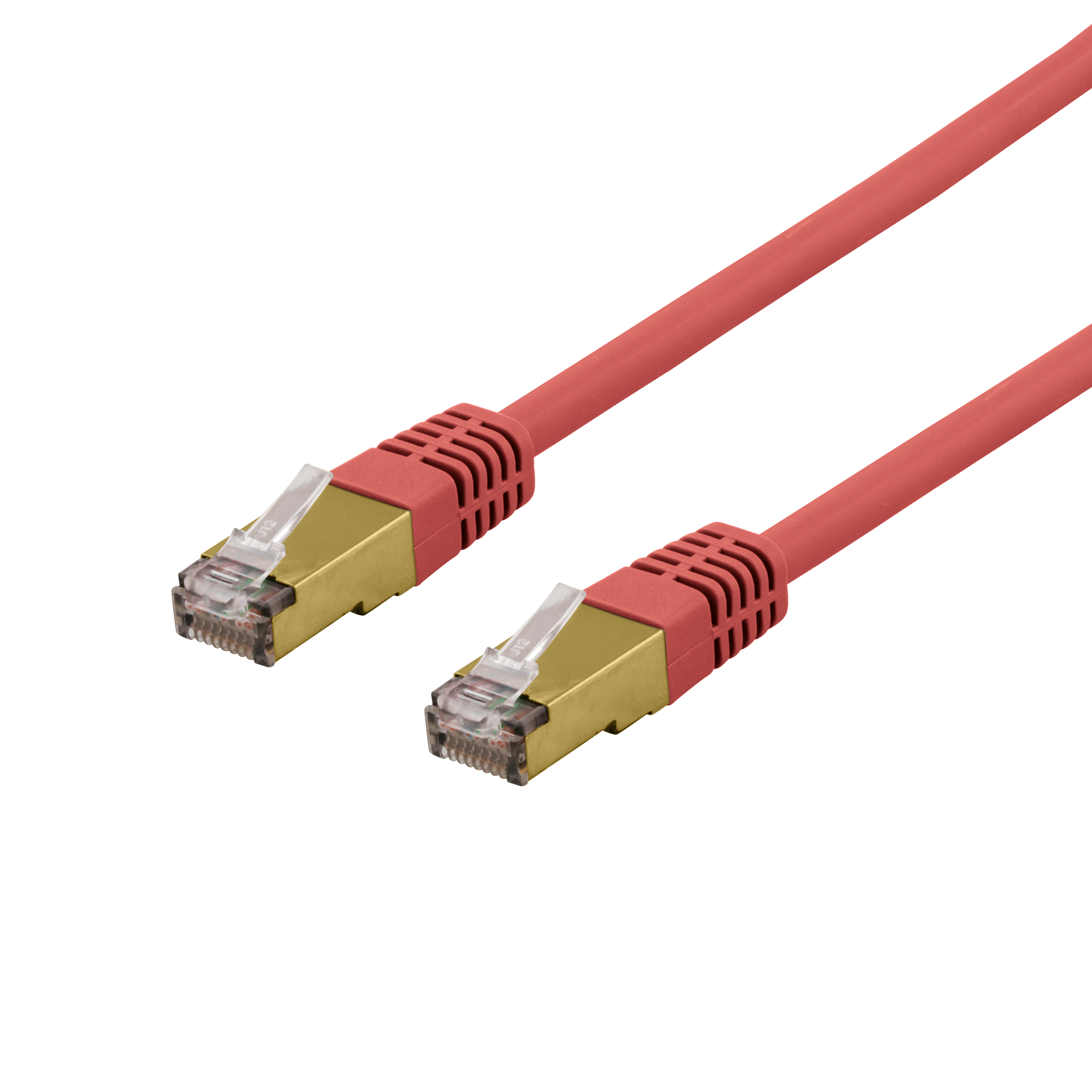 Cable DELTACO S/FTP Cat6a patch, Delta-certified, LSZH, 2m, red / SFTP-62RAH