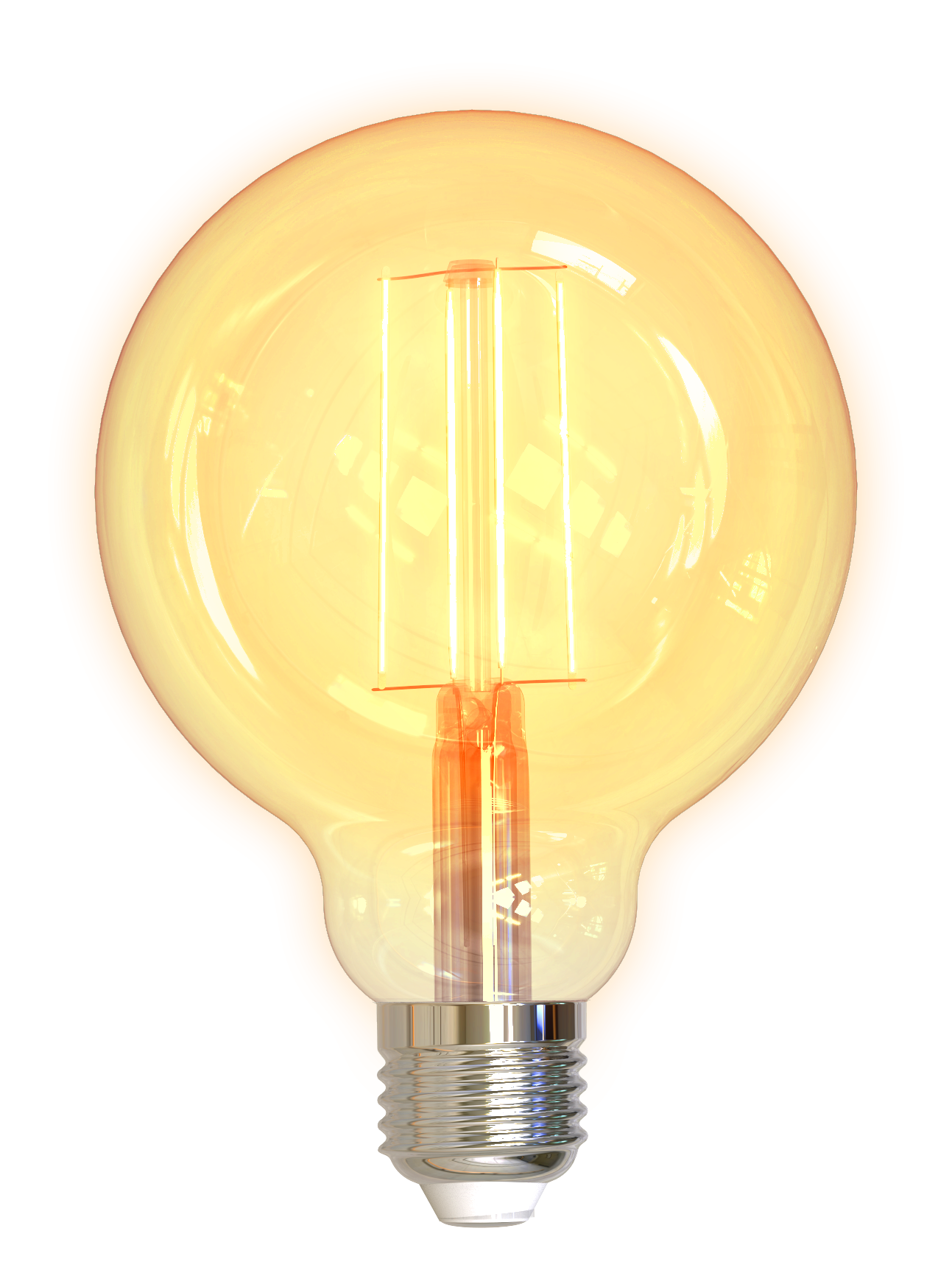 DELTACO SMART HOME LED filament lamp, E27, WiFI 2.4GHz, 5.5W, 470lm, dimmable, 1800K-6500K, 220-240V, white  SH-LFE27G95