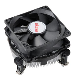 CPU Cooler Akasa for Intel LGA 775 / LGA 1156 sockets, 80mm fan, aluminum fins and core, silver / AK-0071