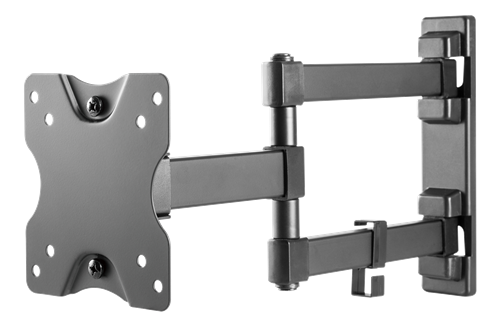 DELTACO Fully articulated 3-way wall bracket, 13-27 "up to 20 kg, tilt, turn, level adjust, VESA, black  ARM-1204