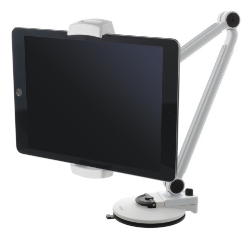 2 in 1 Smartphone and tablet stand with suction cup, 4"-12,", C-Clamp, 360 degree rotatio DELTACO white / ARM-262