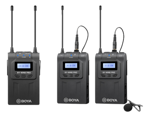 BOYA BY-WM8 Pro-K2 UHF Wireless Dual Channel Microphone System, Black BOYA10116