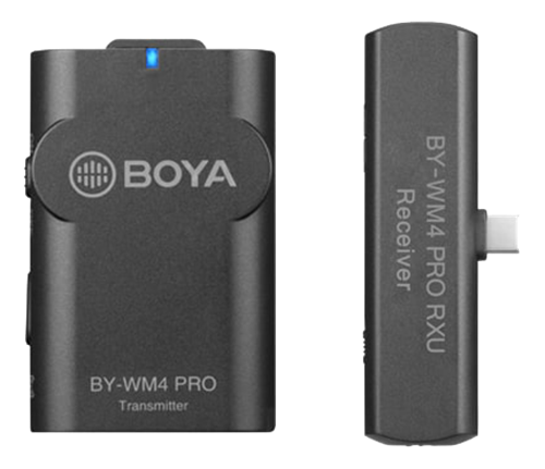 BOYA BY-WM4 PRO k5, wireless microphone system for Android and other USB-C devices, 2.4 GHz, black BOYA10161