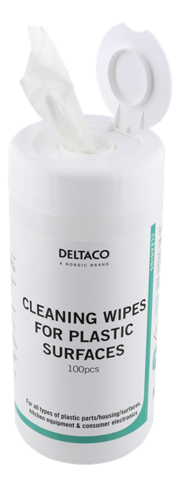 DELTACO wipes for cleaning plastic surfaces, 100 pcs. / CK1022