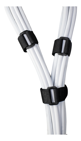 DELTACO Hook and loop fastener cable ties, 20x180mm, 10-pack, black CM10S