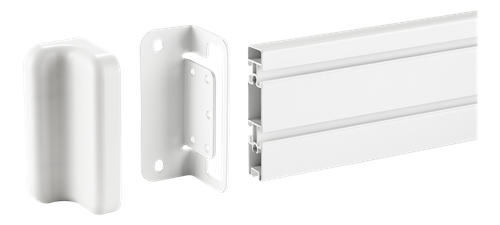 DELTACO OFFICE wall mounting bracket for mounting track panel, white / DELO-0153
