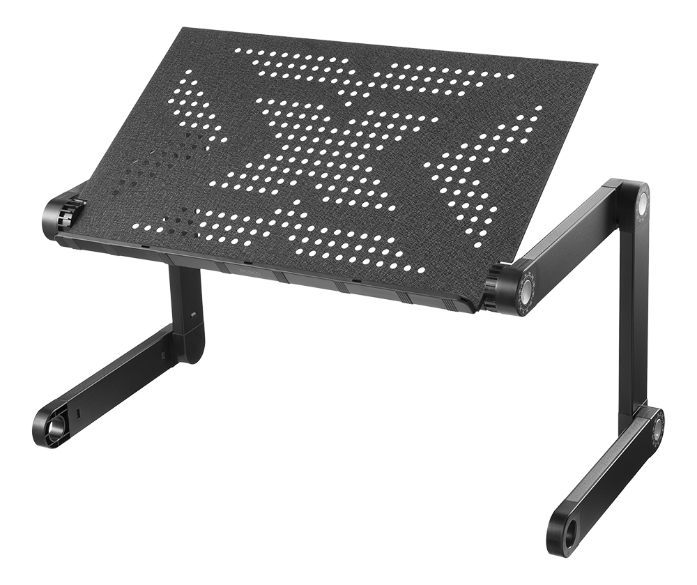 Laptop desk DELTACO OFFICE portable & height adjustable, with tiltable desktop, black / DELO-0305