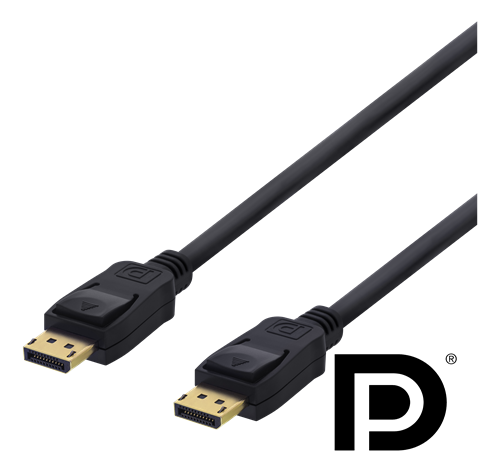 DELTACO DisplayPort cable, 2m, 4K UHD, DP 1.2, black DP-1020D