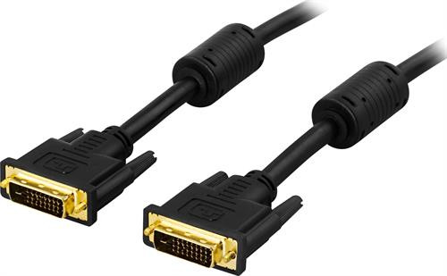 DELTACO DVI monitor cable Dual Link, DVI-D ha - ha 1m  DVI-600