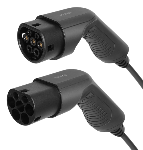 DELTACO e-Charge charging cable, type 2 to type 2, 1 phase, 16A, 3.6KW, 3m, black EV-1203