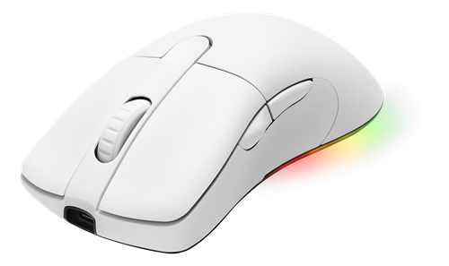 Mouse DELTACO GAMING WHITE LINE wireless, 16.000 DPI, RGB, USB-C/USB-A, white / GAM-107-W