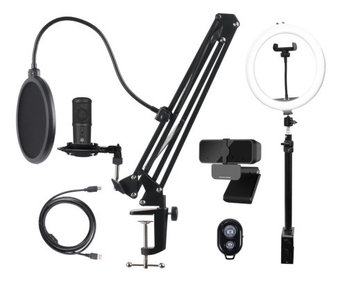 Streaming Kit DELTACO GAMING, Microphone, Webcam, Ring Light / GAM-170 / 4222179
