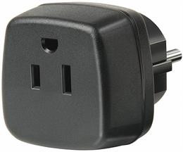 Travel adapter, US / Japan units to EU terminals, earthed Brennenstuhl black / GT-479