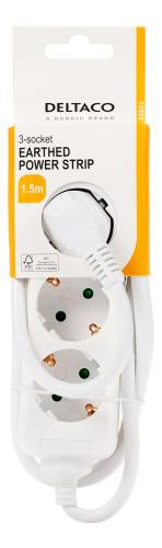 Power strip DELTACO 3xCEE 7/3 1xCEE 7/7 1.5m white / GT-0303